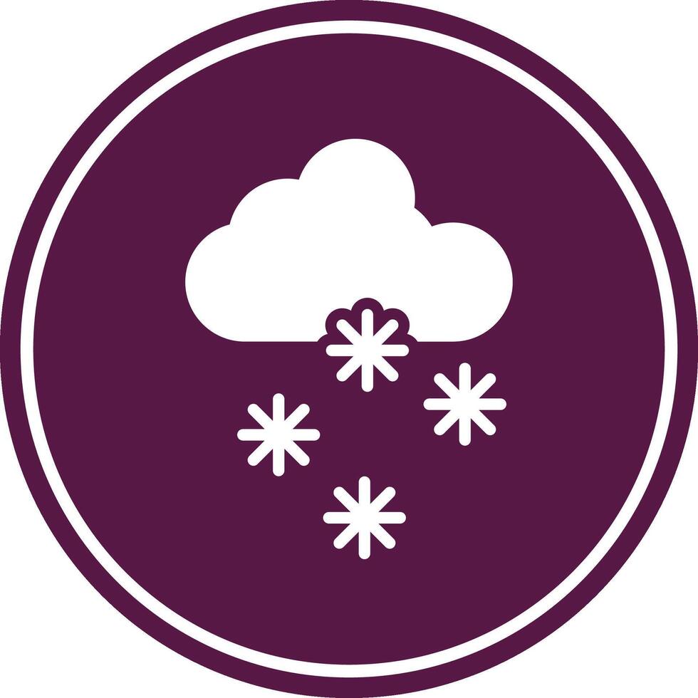 Snowfall Glyph Circle Icon vector
