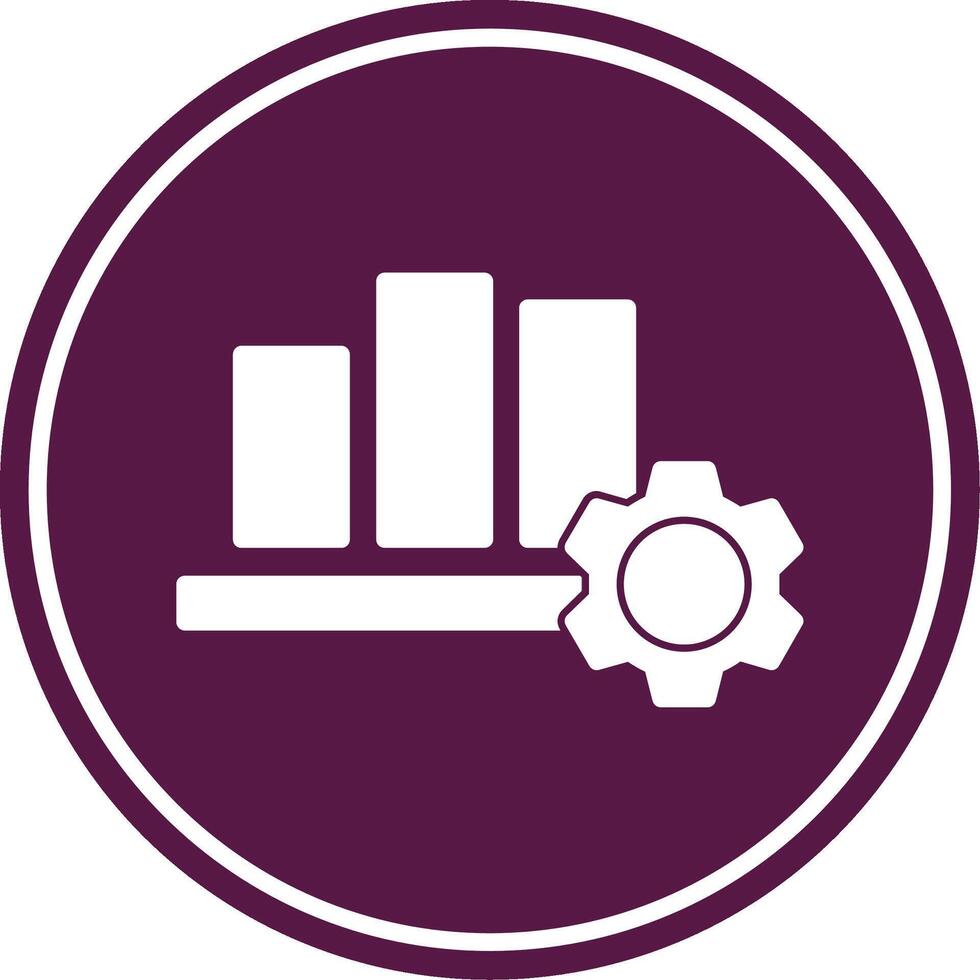 Bar Chart Glyph Circle Icon vector