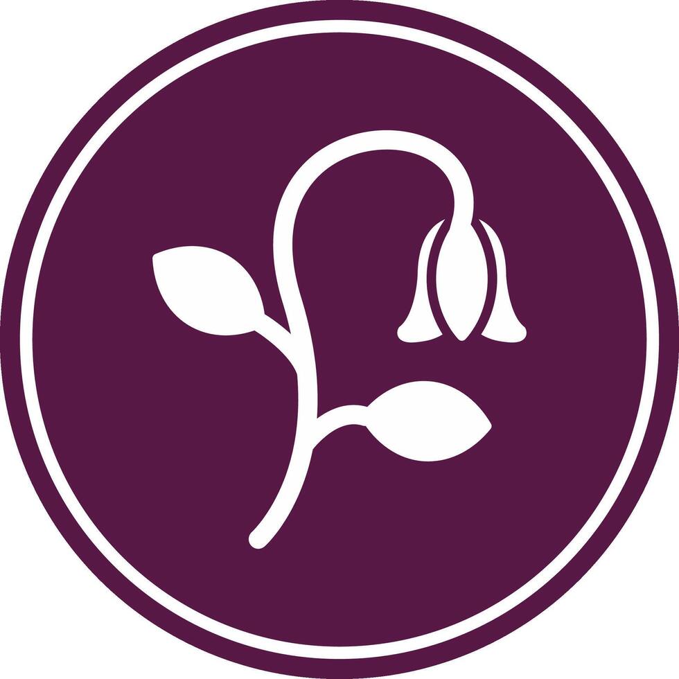Bluebell Glyph Circle Icon vector