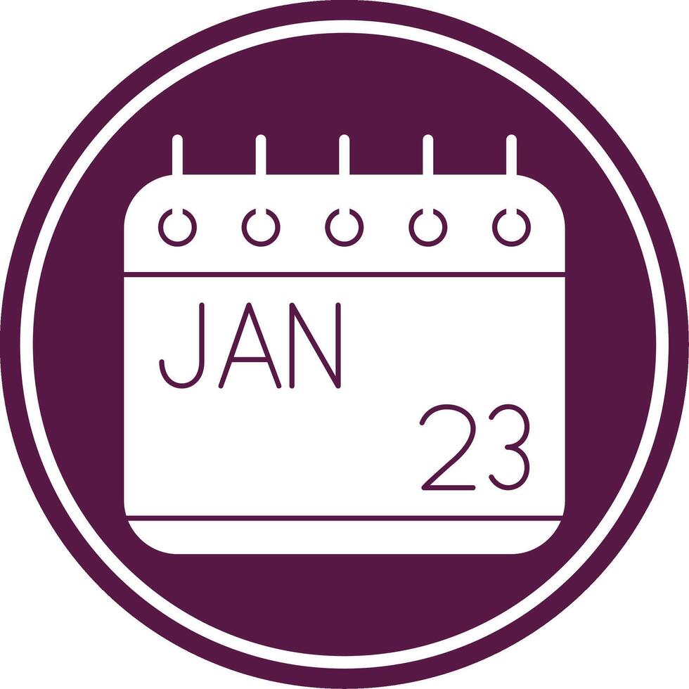 January Glyph Circle Icon vector