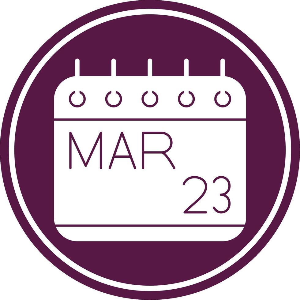 March Glyph Circle Icon vector