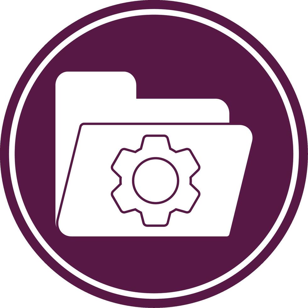 Folder Glyph Circle Icon vector