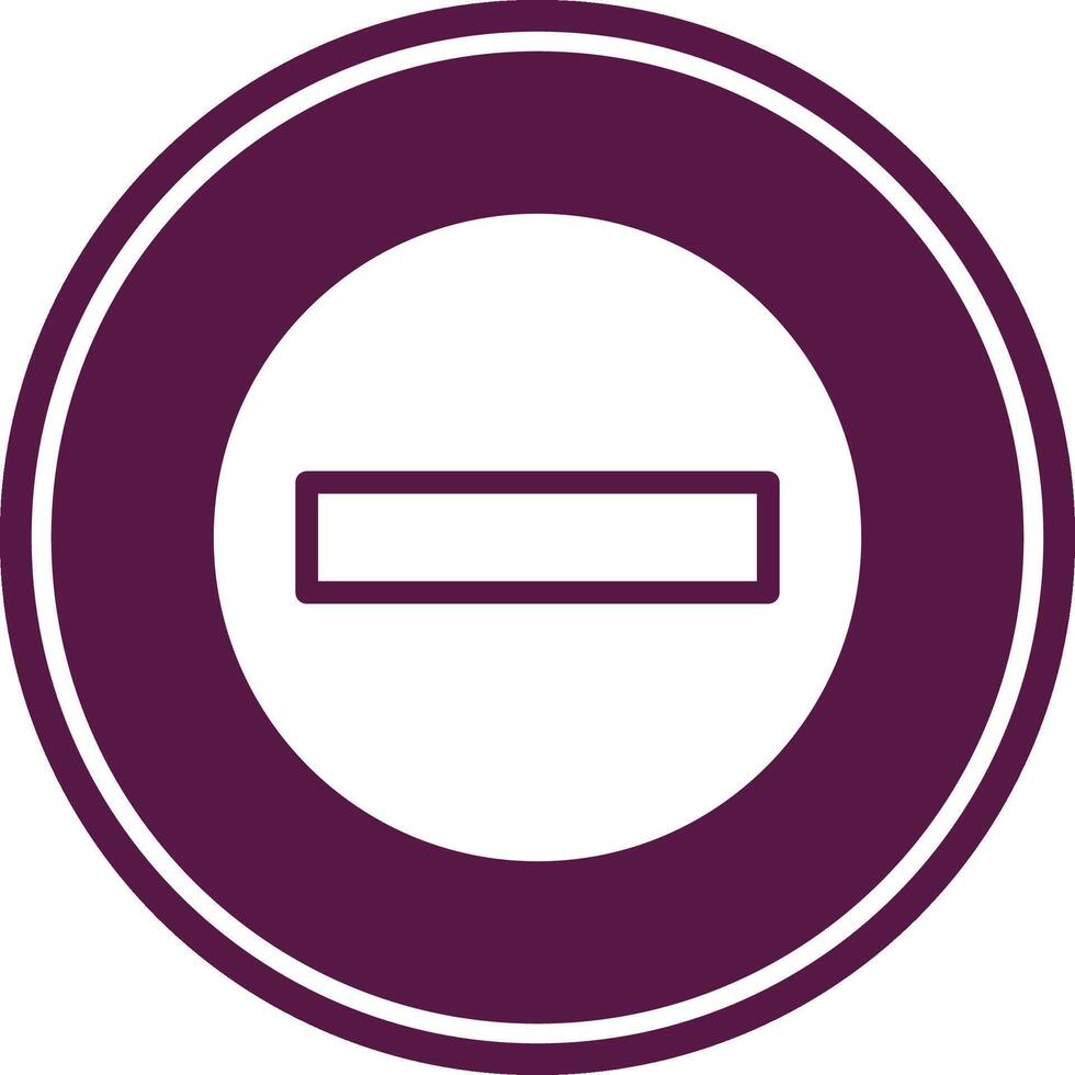 Minus Glyph Circle Icon vector