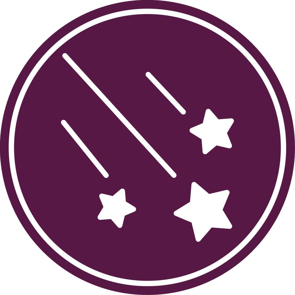 Shooting Stars Glyph Circle Icon vector