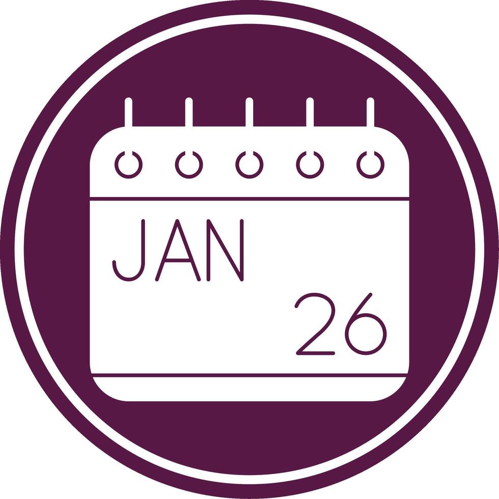January Glyph Circle Icon vector