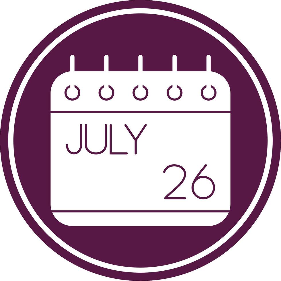 July Glyph Circle Icon vector