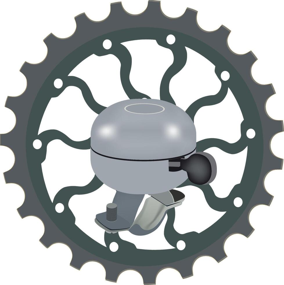 Bicycle bell ringing signaling while riding on the road vector