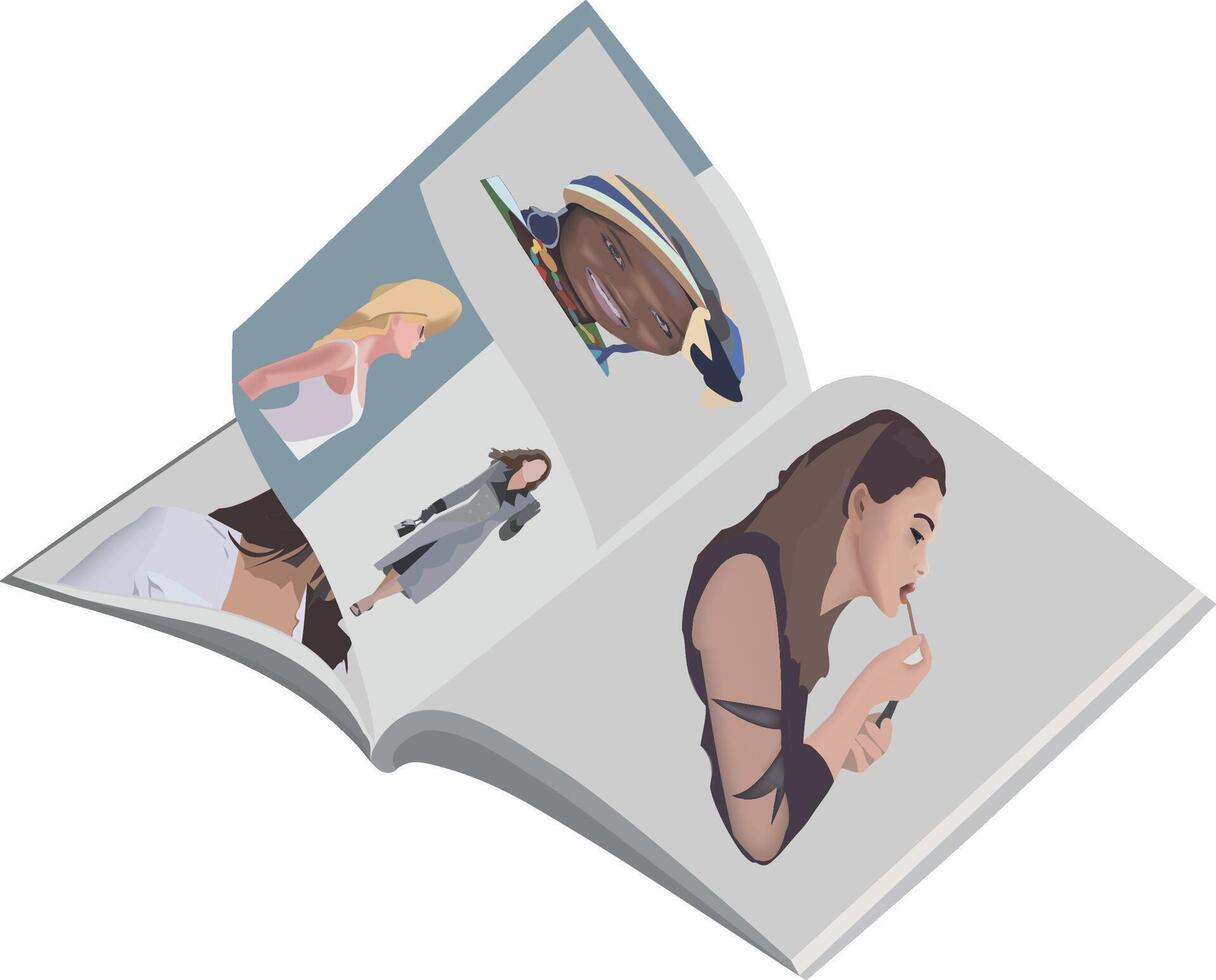 weekly magazine with female figures-weekly magazine with female figures- vector