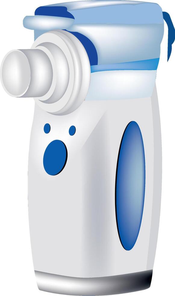 Modern asthma inhaler for respiratory problems treatment vector