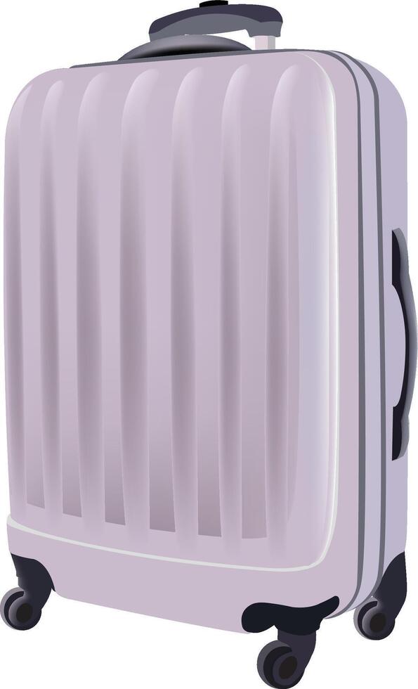 Large suitcase standing upright waiting to be packed for a trip vector