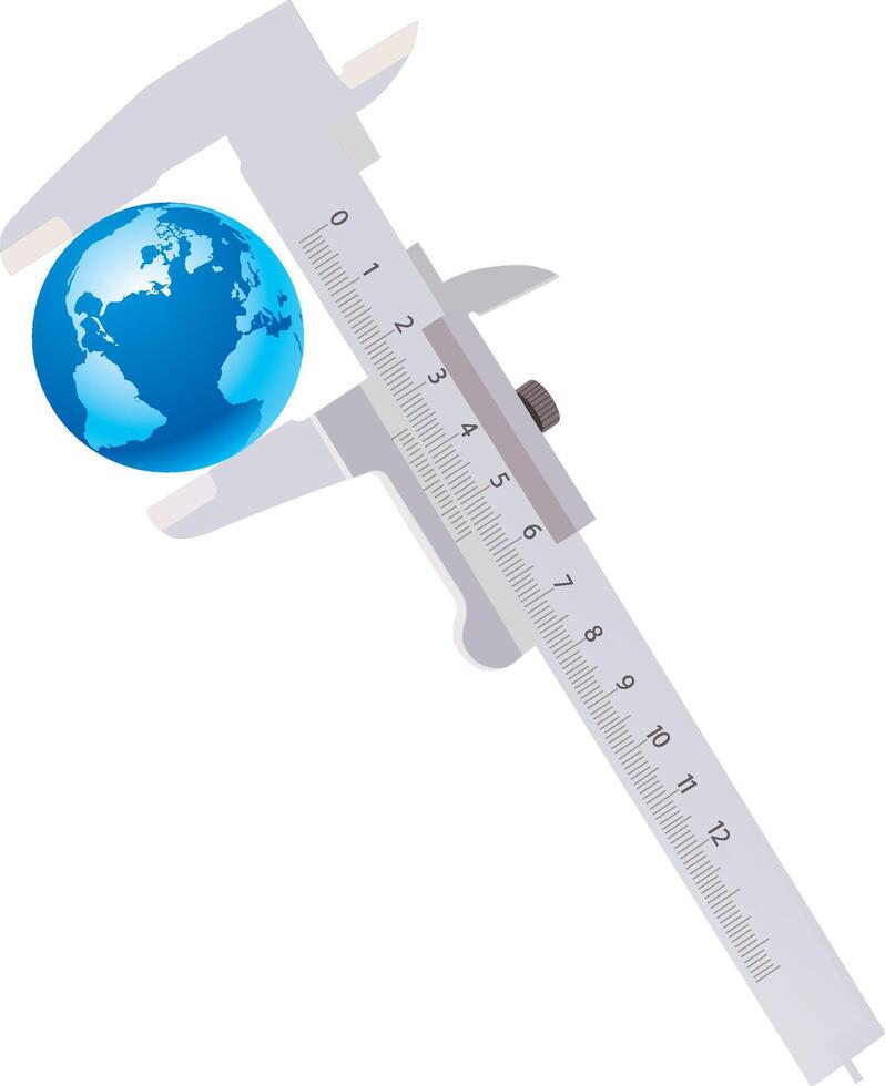 Caliper measuring planet earth global business concept vector