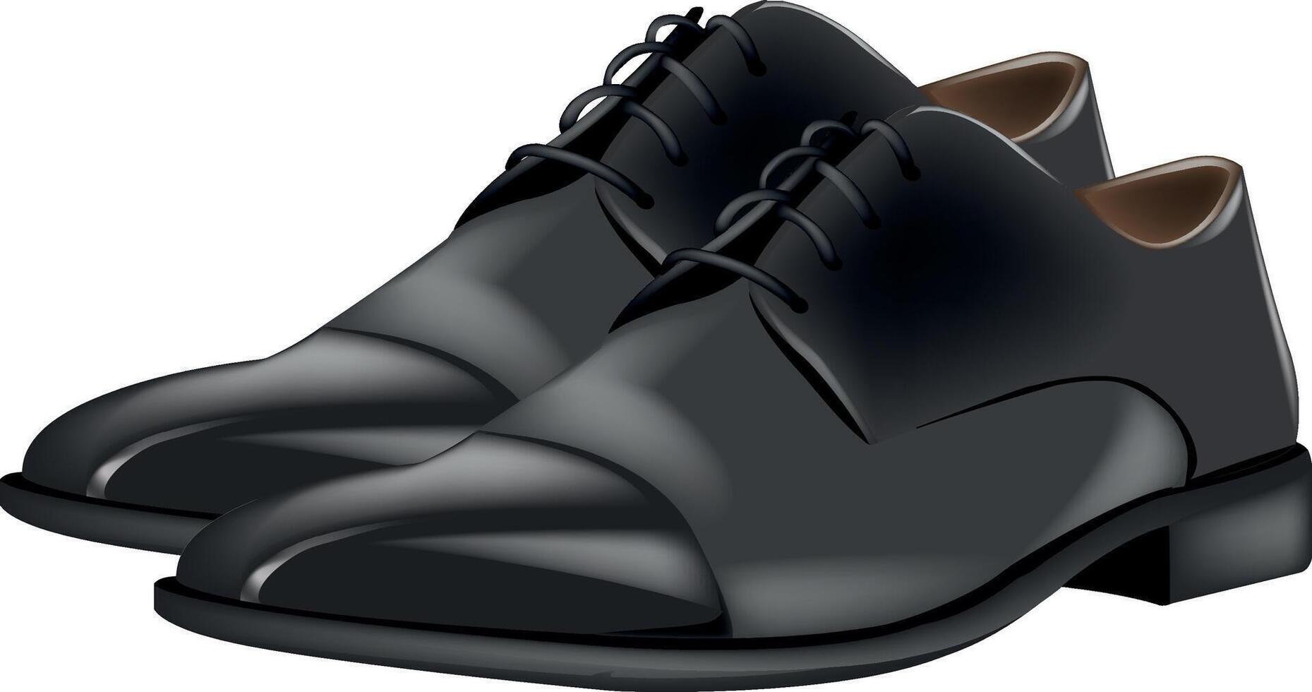 ceremonial and office shoes black shoes for office and ceremony vector