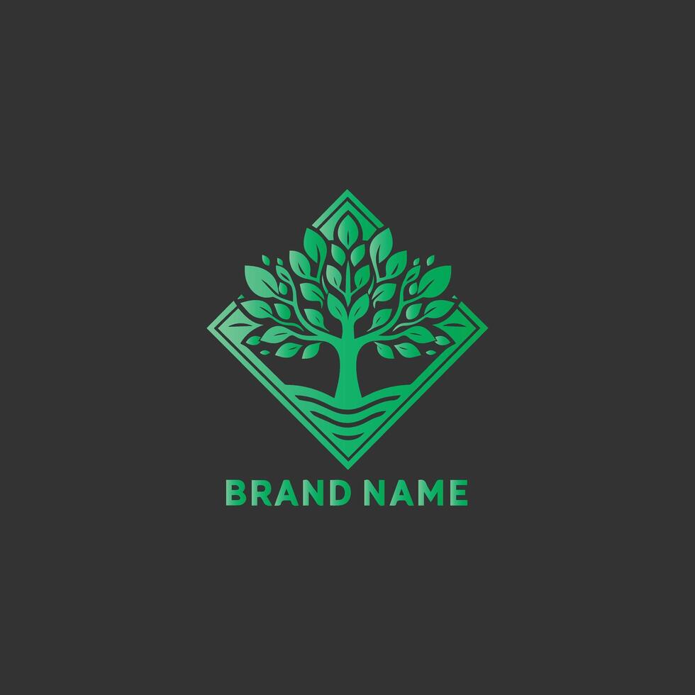 A green logo for a tree business vector