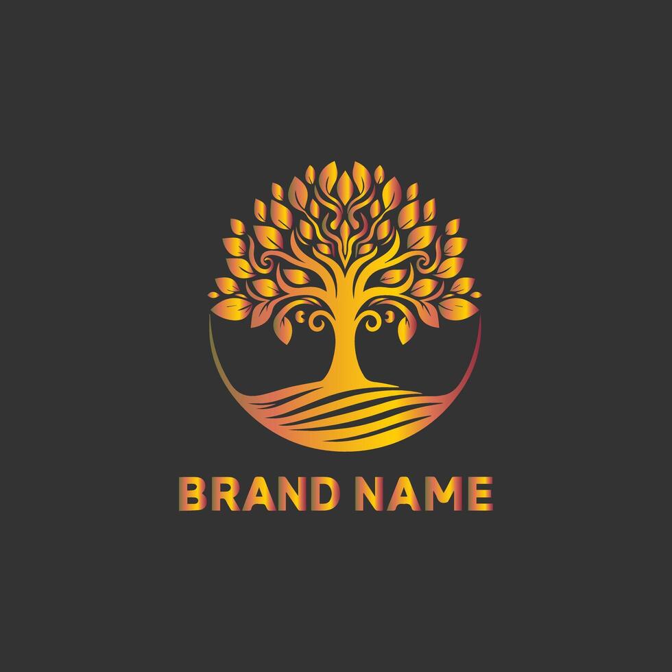 A logo elegant for a tree with leaves and branches vector