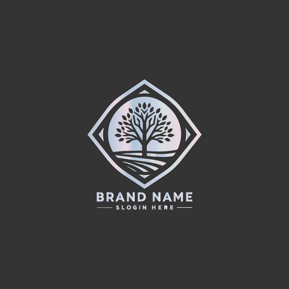 Logo design elegant tree vector