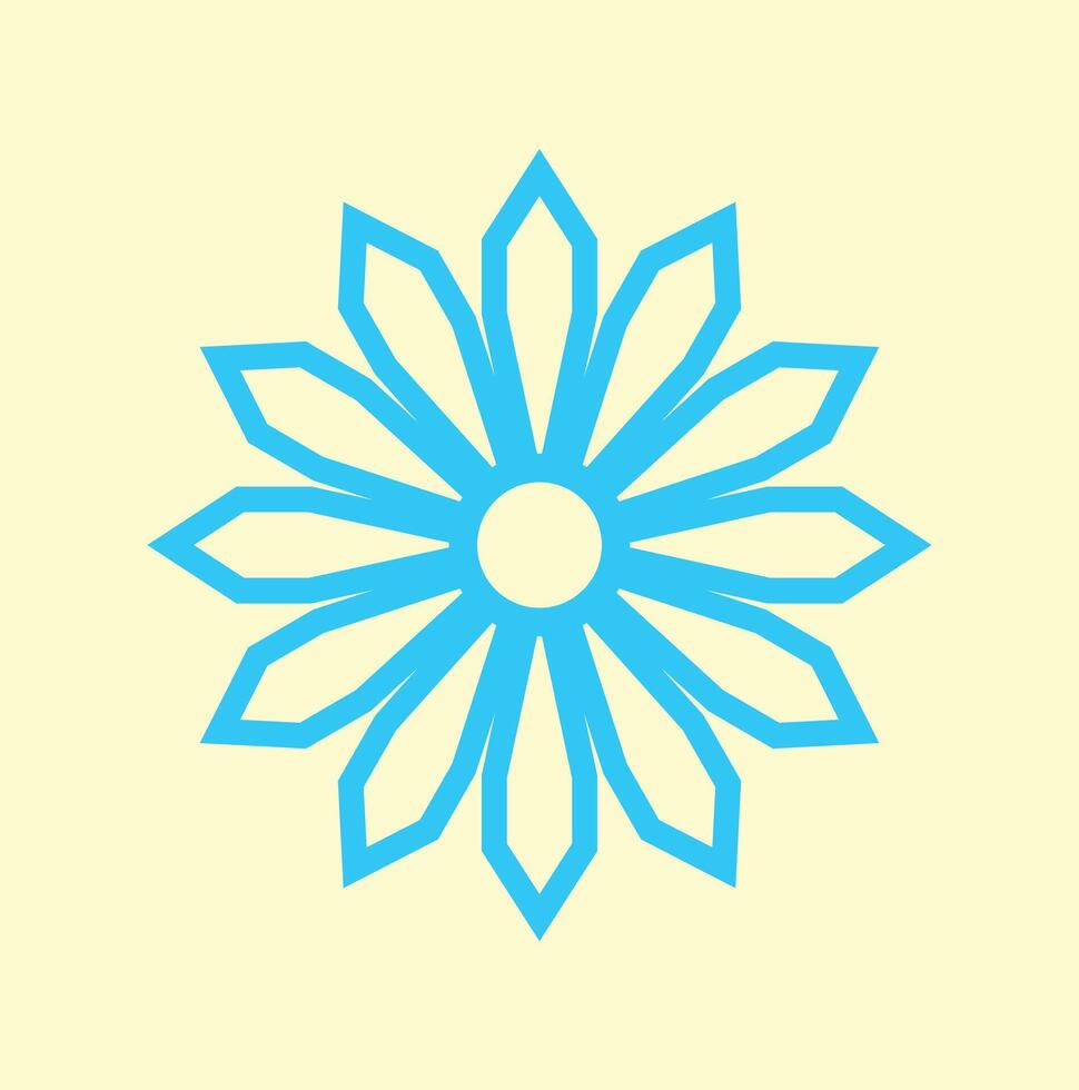 a blue flower with a star in the center vector