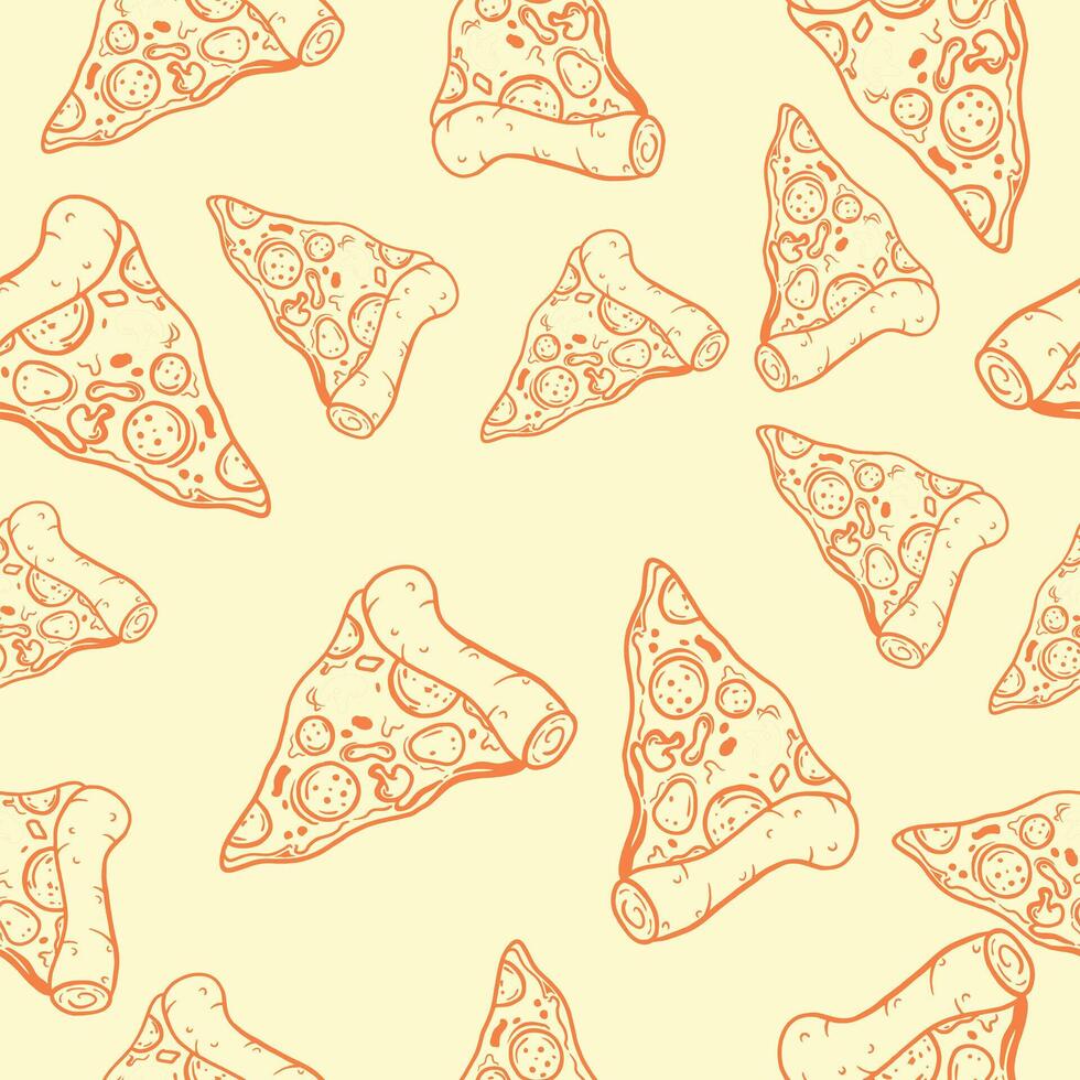 Pizza Slices Seamless Pattern vector