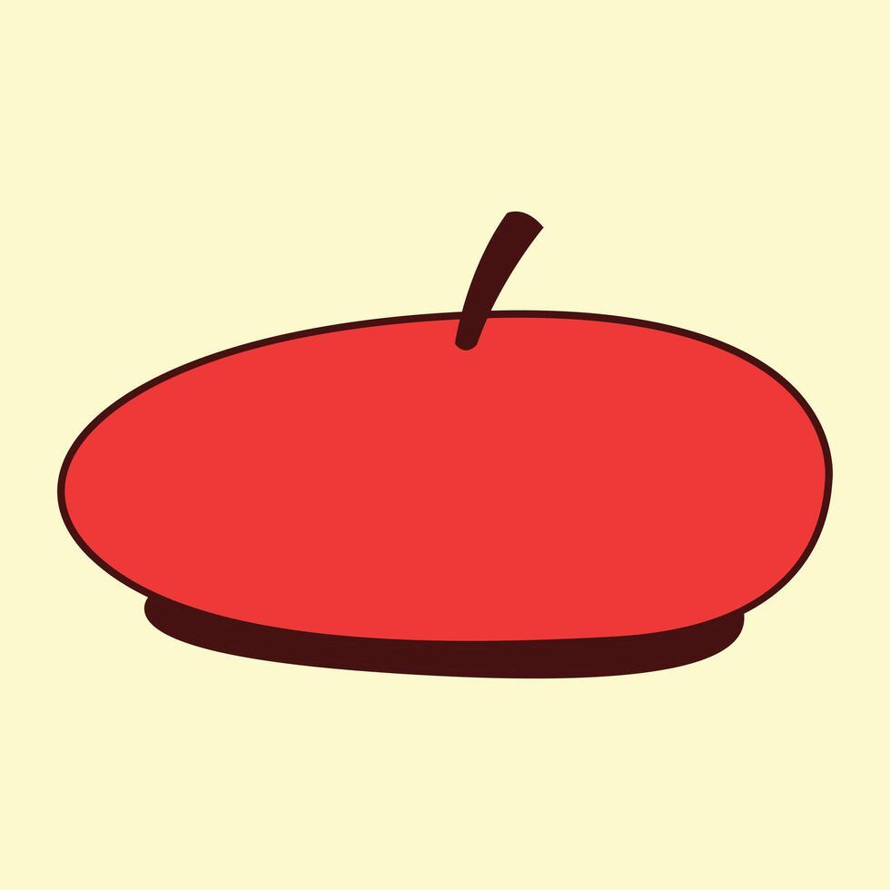 Cartoon red beret or headdress for artists job vector