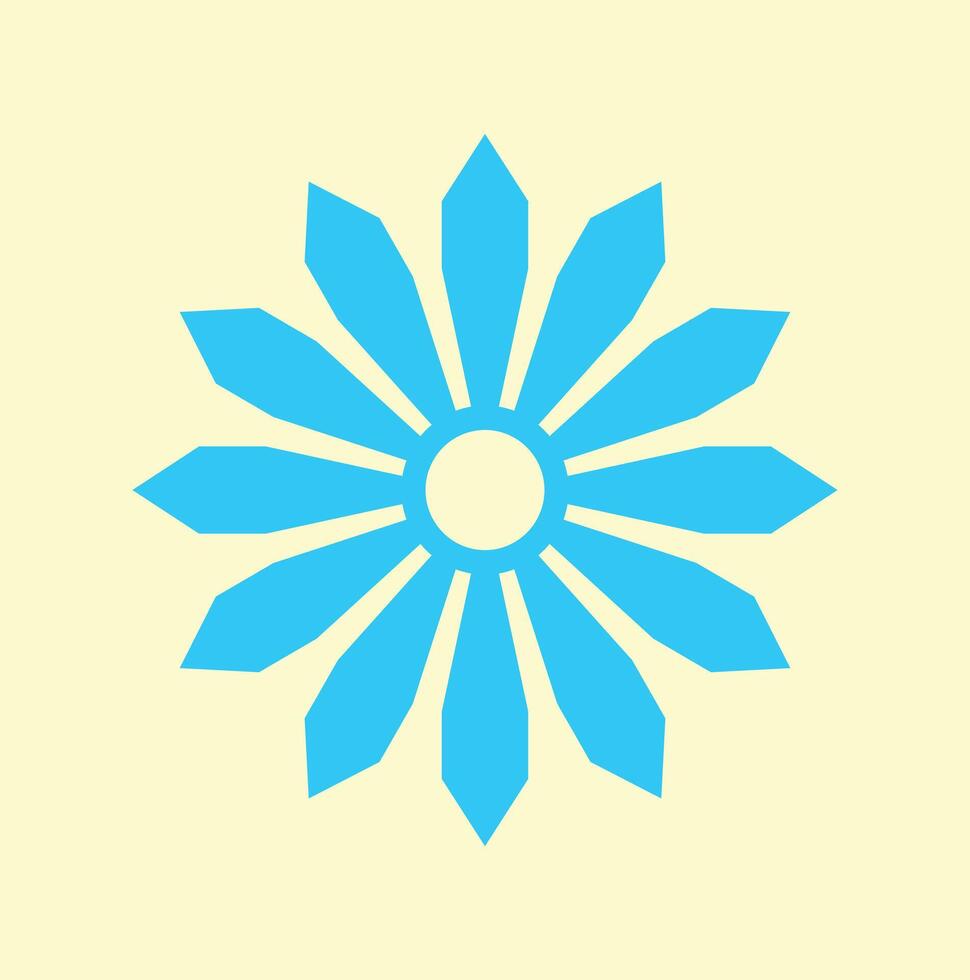 a blue flower icon on a yellow background vector