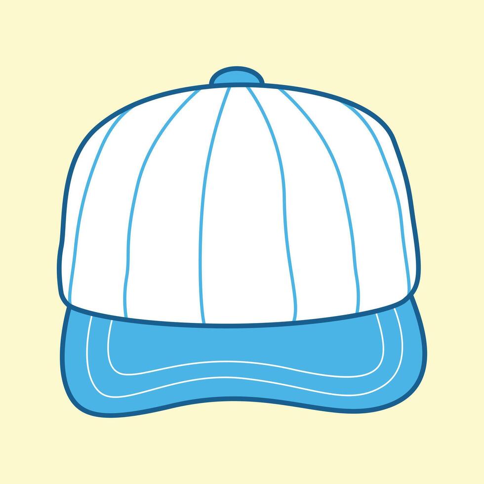 a baseball cap with a blue stripe on it vector