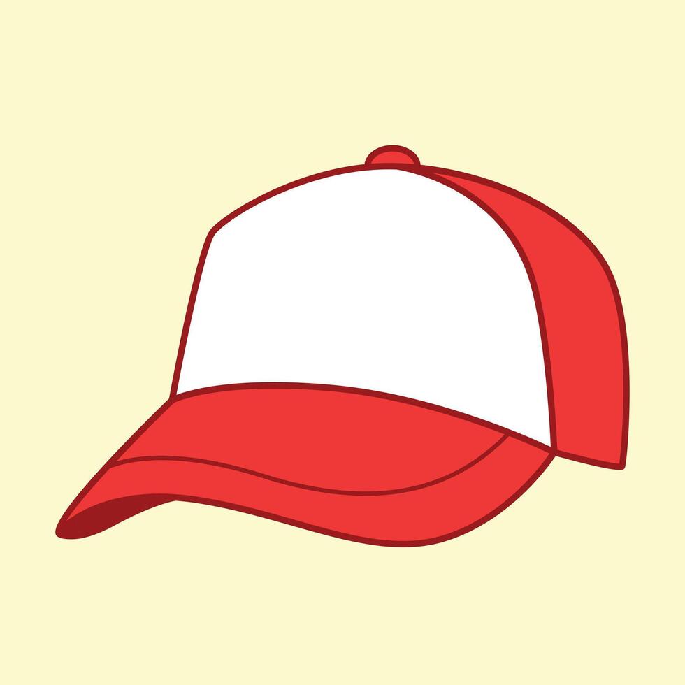 a red baseball cap on a yellow background vector