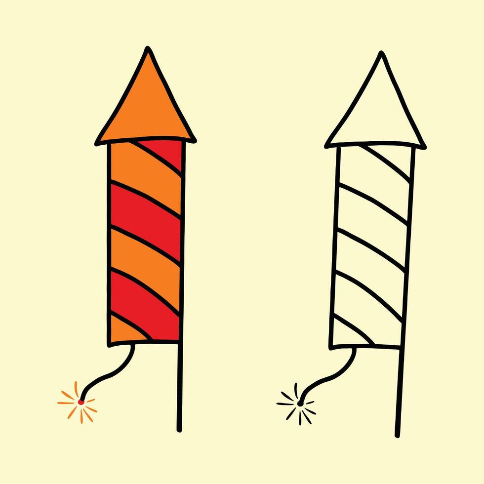 Fireworks or firecracker celebration vector
