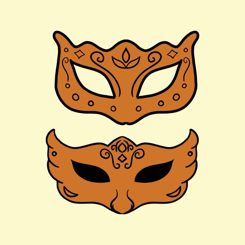 Set of carnival masks icons vector