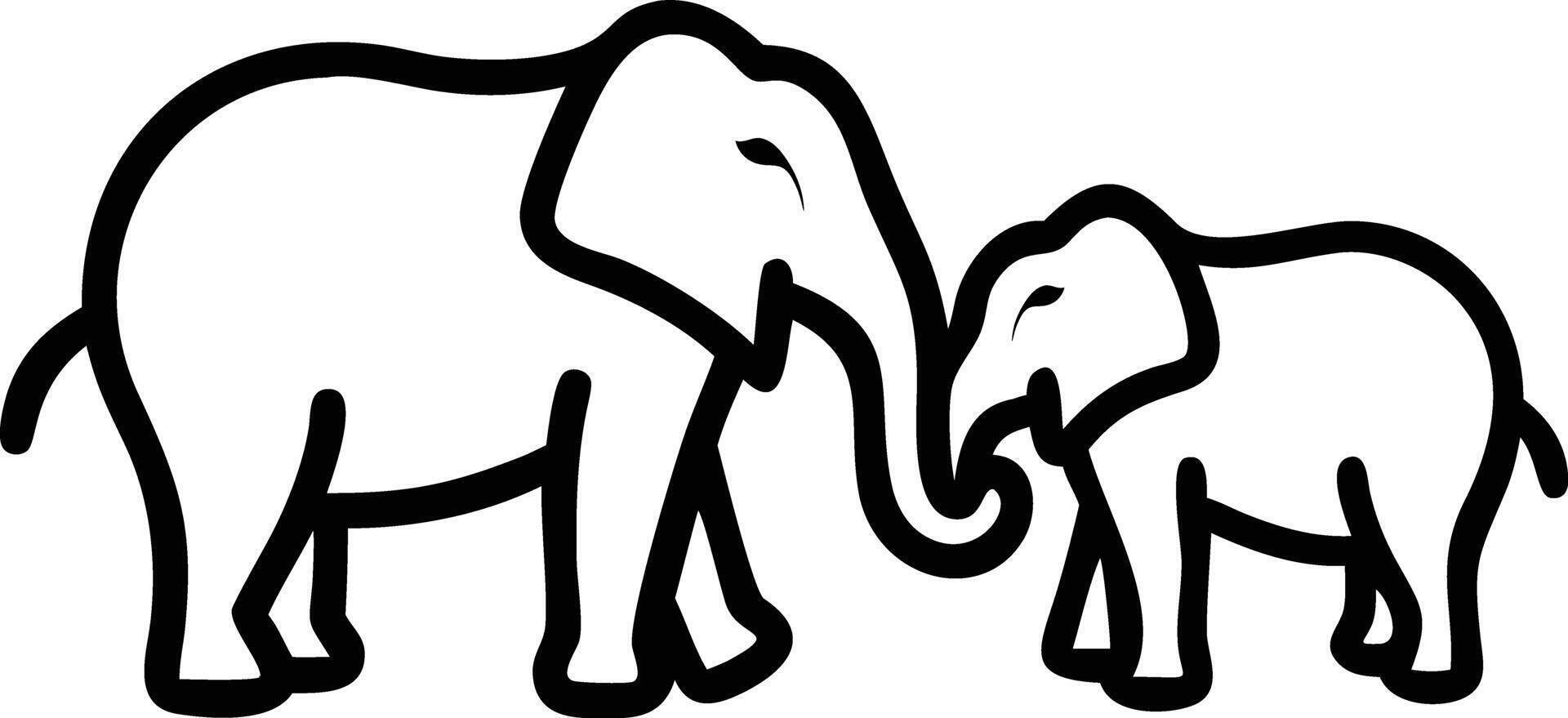 elephant and baby elephant vector