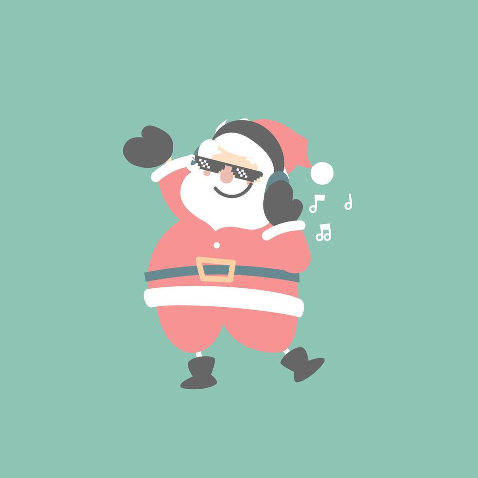 merry christmas and happy new year with cute santa claus vector
