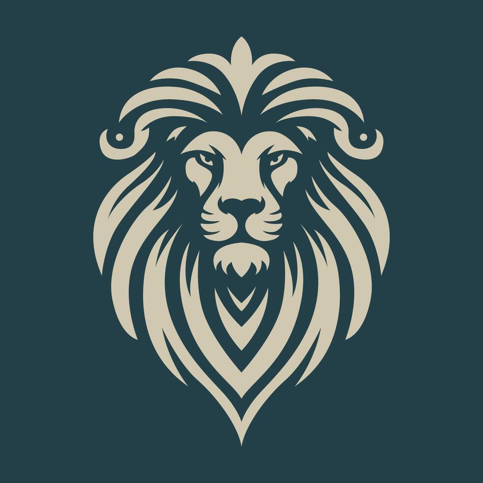 lion head logo design vector
