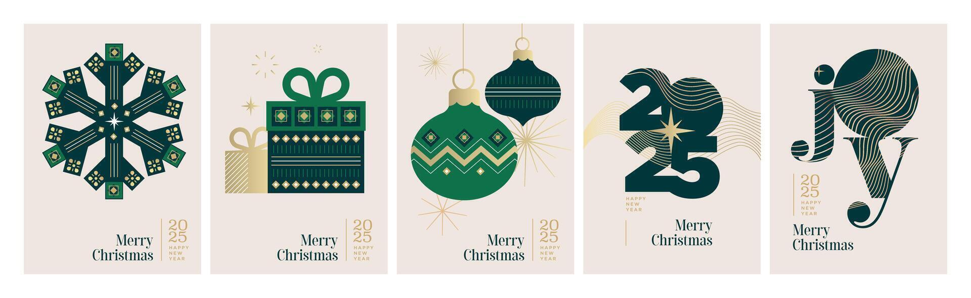 Merry Christmas and Happy New Year Greeting Cards. illustration concepts for background, greeting card, party invitation card, website banner, social media banner, marketing material. vector