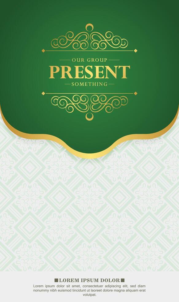 Elegant green mandala business card vector