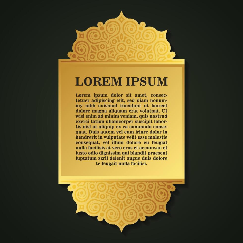 Luxury ornament greeting card template vector