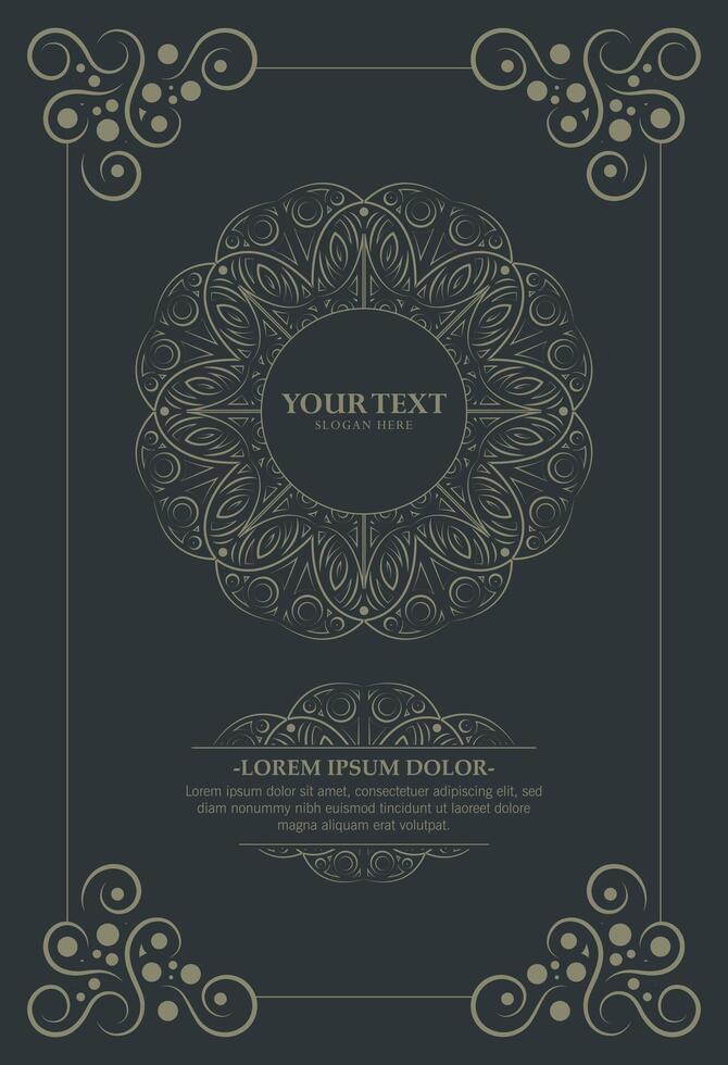 Art ornament greeting card template vector