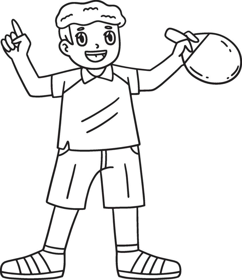 Table Tennis Player Holding Racket Isolated vector