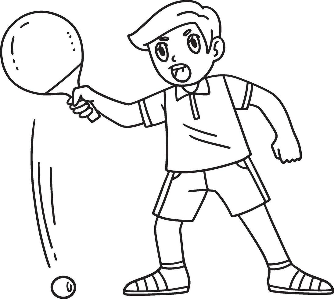 Table Tennis Player Blocking the Ball Isolated vector