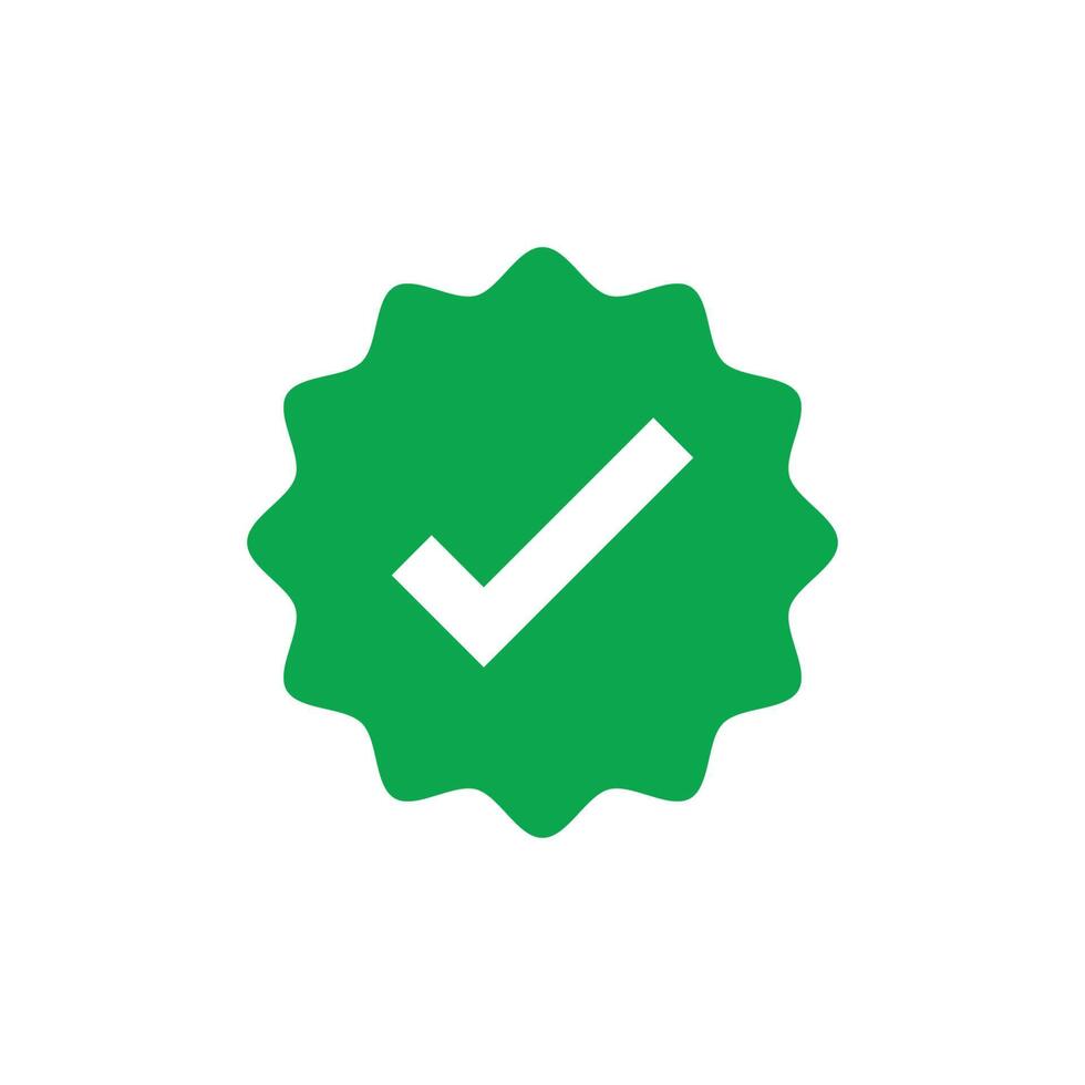 A green check mark on a white background vector