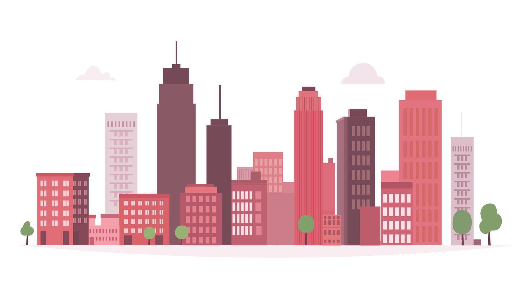 Beautiful Cityscape Landscape Wallpaper with Skyscraper Building Architecture 05 vector