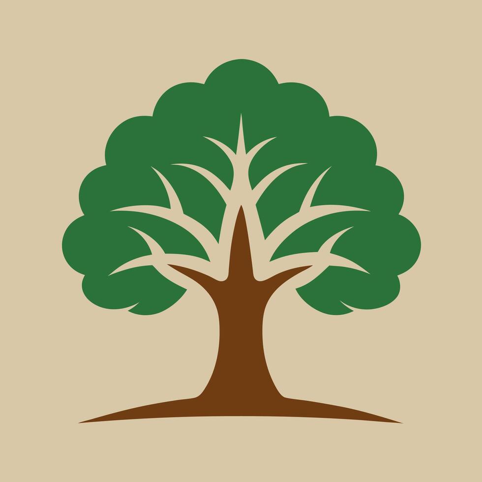 Simple Oak Tree Logo for Environmentally Friendly Branding and Nature-Based Business vector