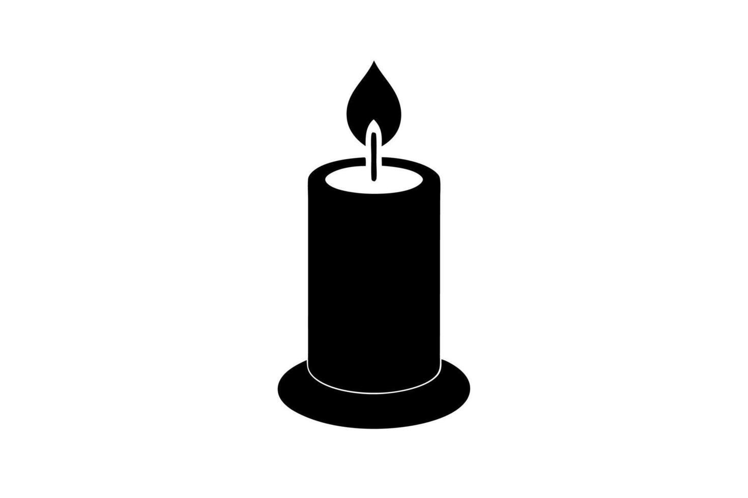 Candle icon black silhouette on white background vector