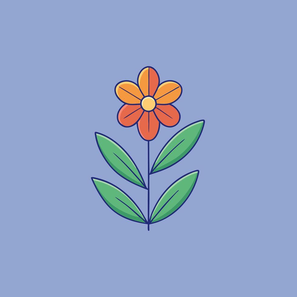 Elegant Flat Flora Illustration with Minimalist Vibes vector