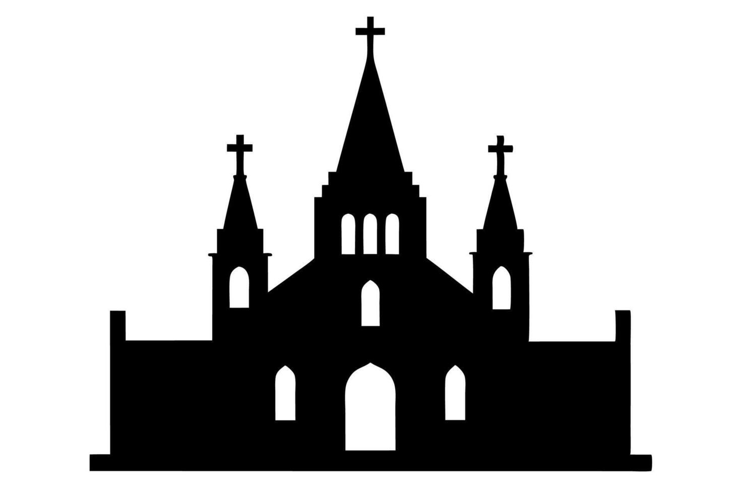 A church with a cross on top of it vector