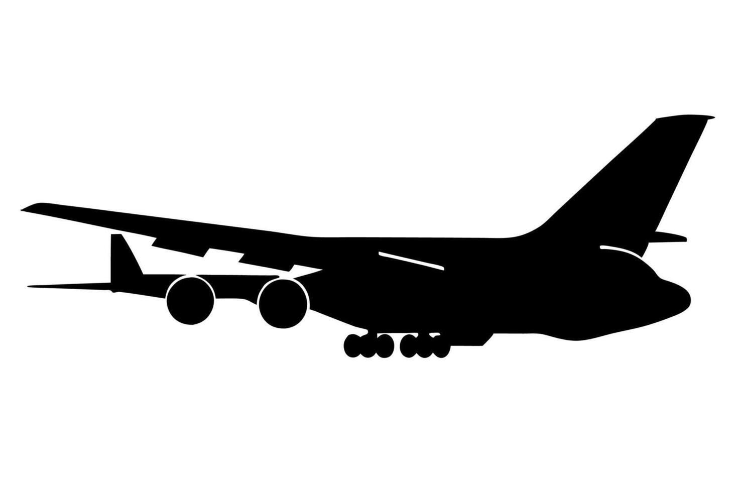 Airplane silhouette on white background vector