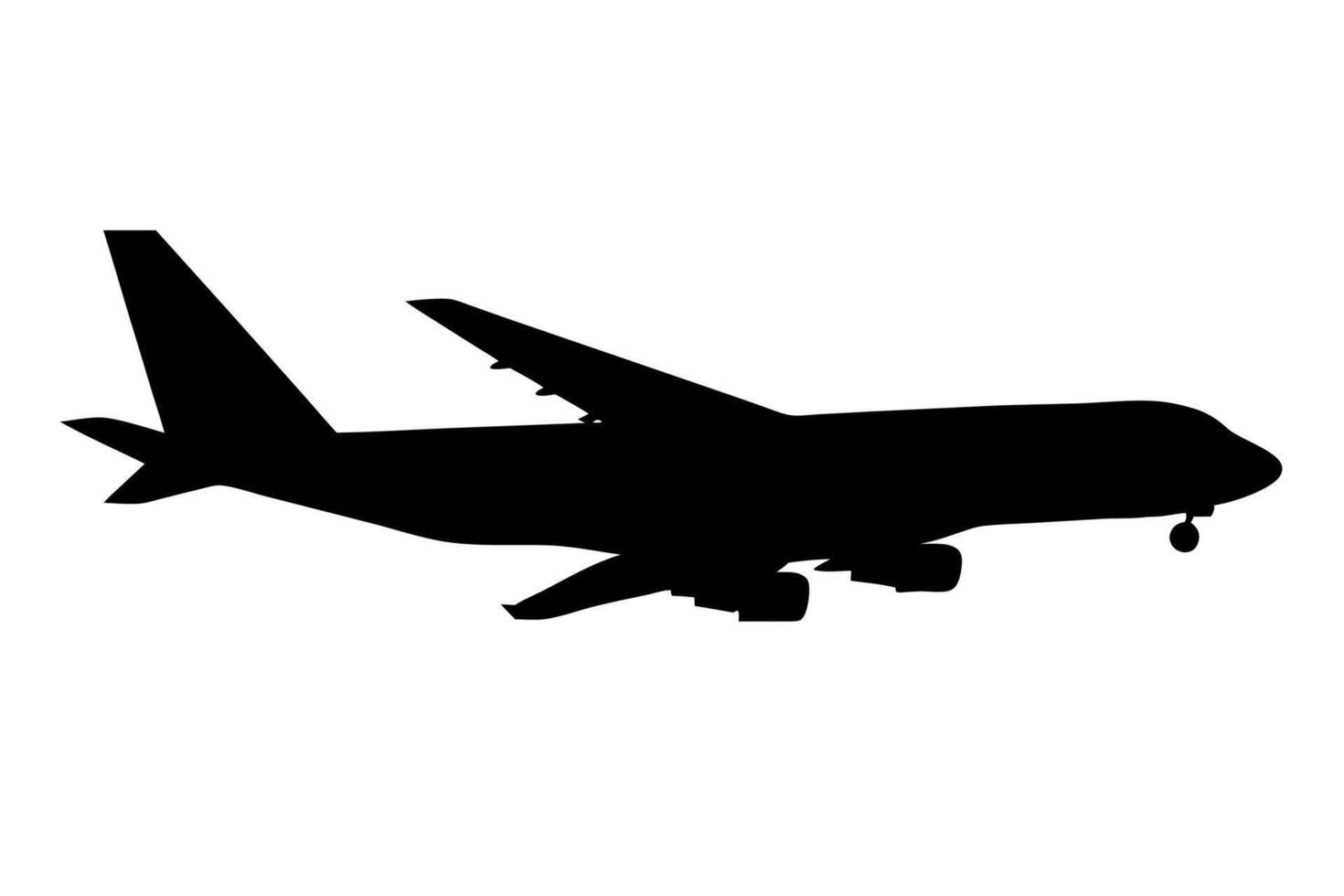 Airplane silhouette on white background illustration vector