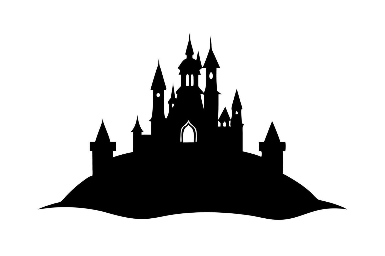 A castle silhouette on a white background vector