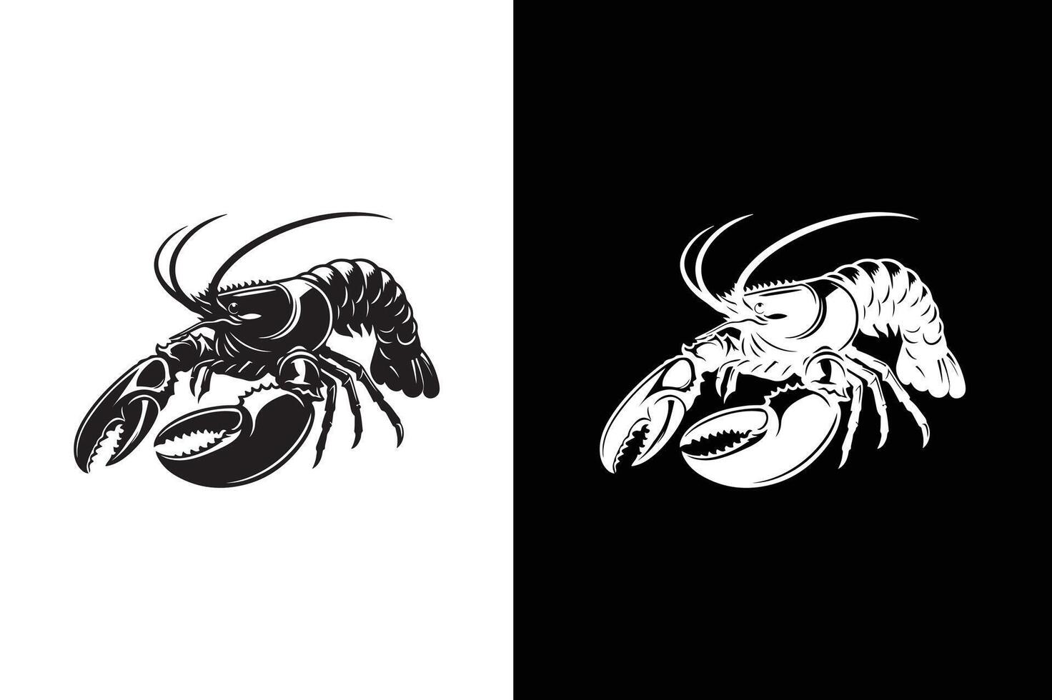 Lobster icon. Simple lobster icon silhouette image vector