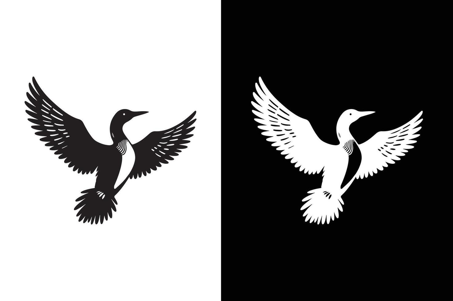 Loon Icon silhouette Flat Graphic Design. Simple loon icon design template vector