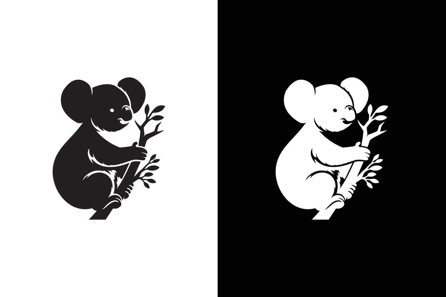 Koala black logo icon design . Koala bear silhouette. image vector