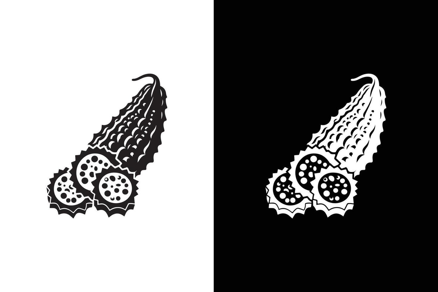 Bitter gourd icon isolated on transparent background. Bitter gourd silhouette vector