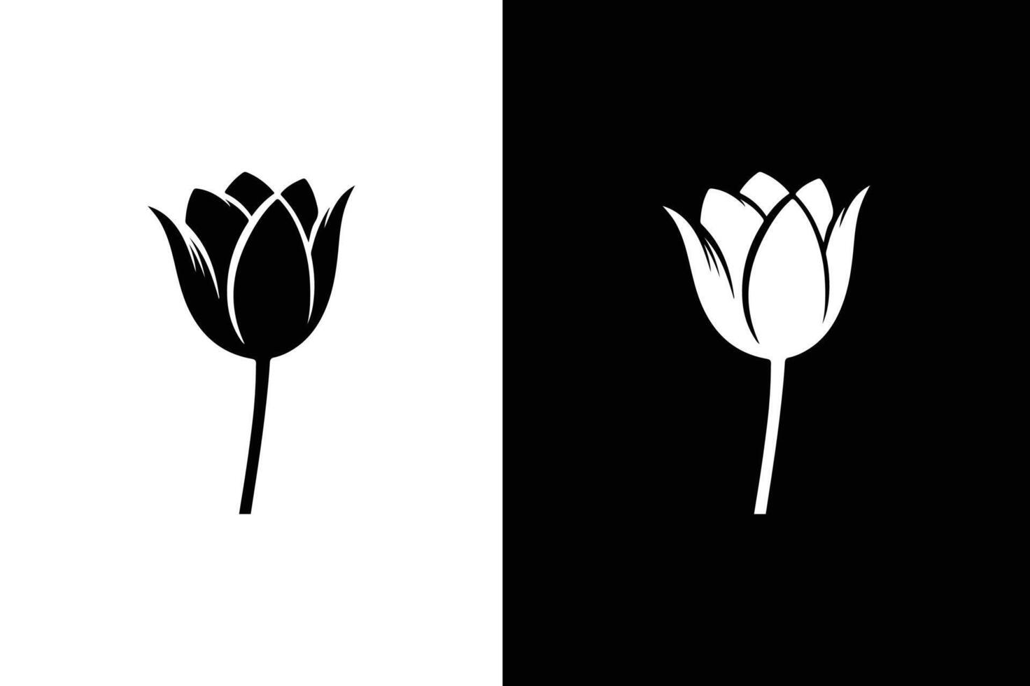 Tulip flower icon silhouette illustration design vector